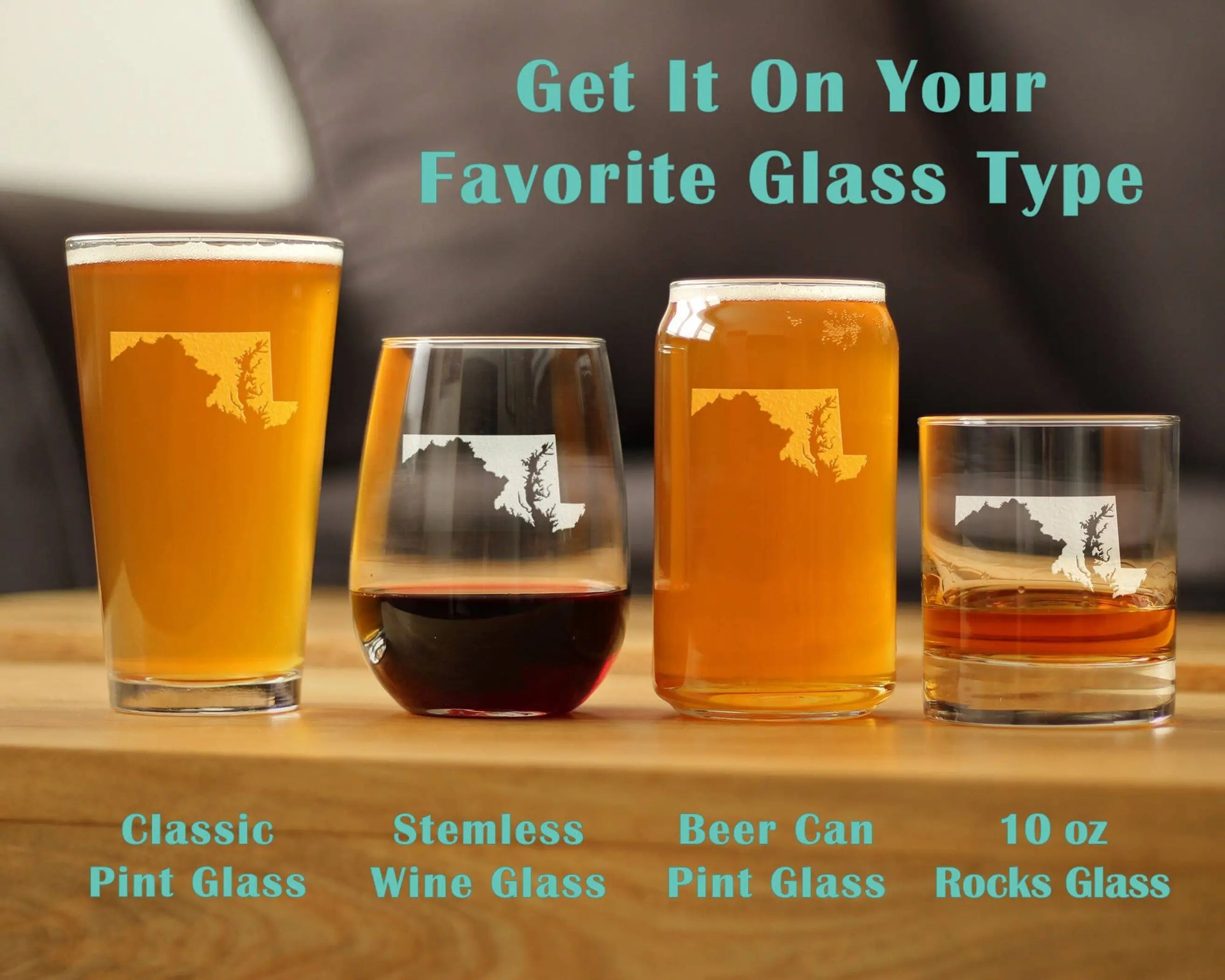Maryland Outline Whiskey Rocks Glass - Marylanders Gifts Bevvee