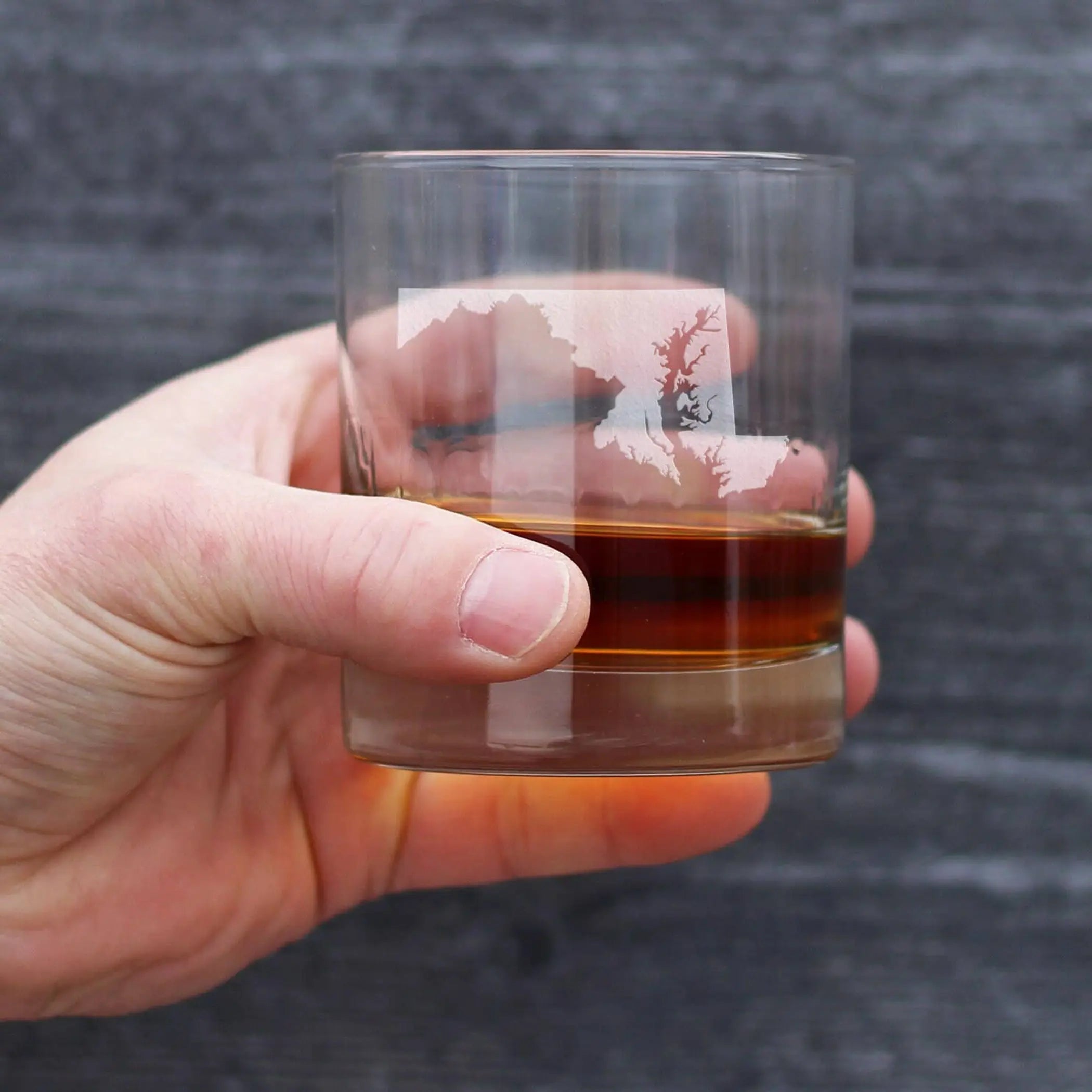 Maryland Outline Whiskey Rocks Glass - Marylanders Gifts Bevvee