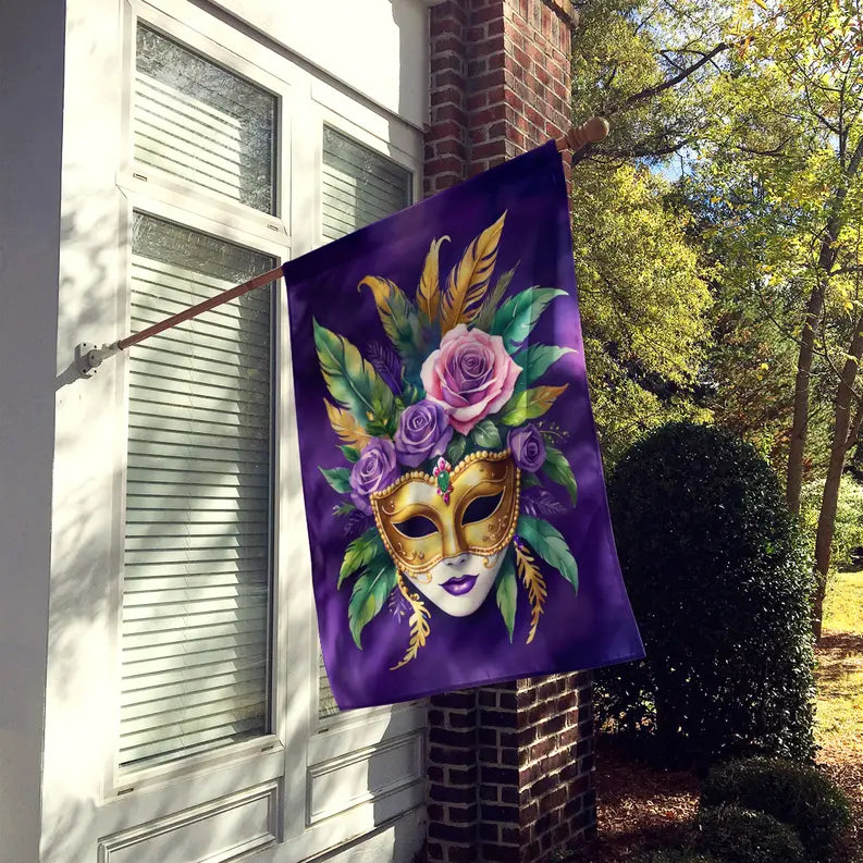 Mask Mardi Gras House Flag Caroline's Treasures