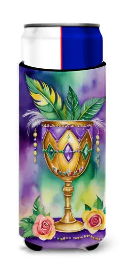 Mask Mardi Gras Hugger for Ultra Slim Cans Caroline's Treasures