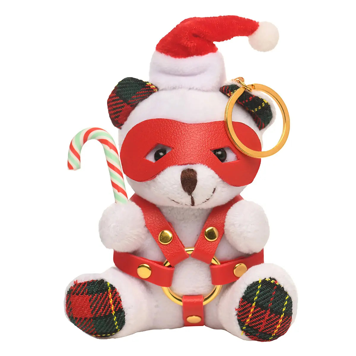Master Series Holiday Bondage Bear Keychain White XR Brands