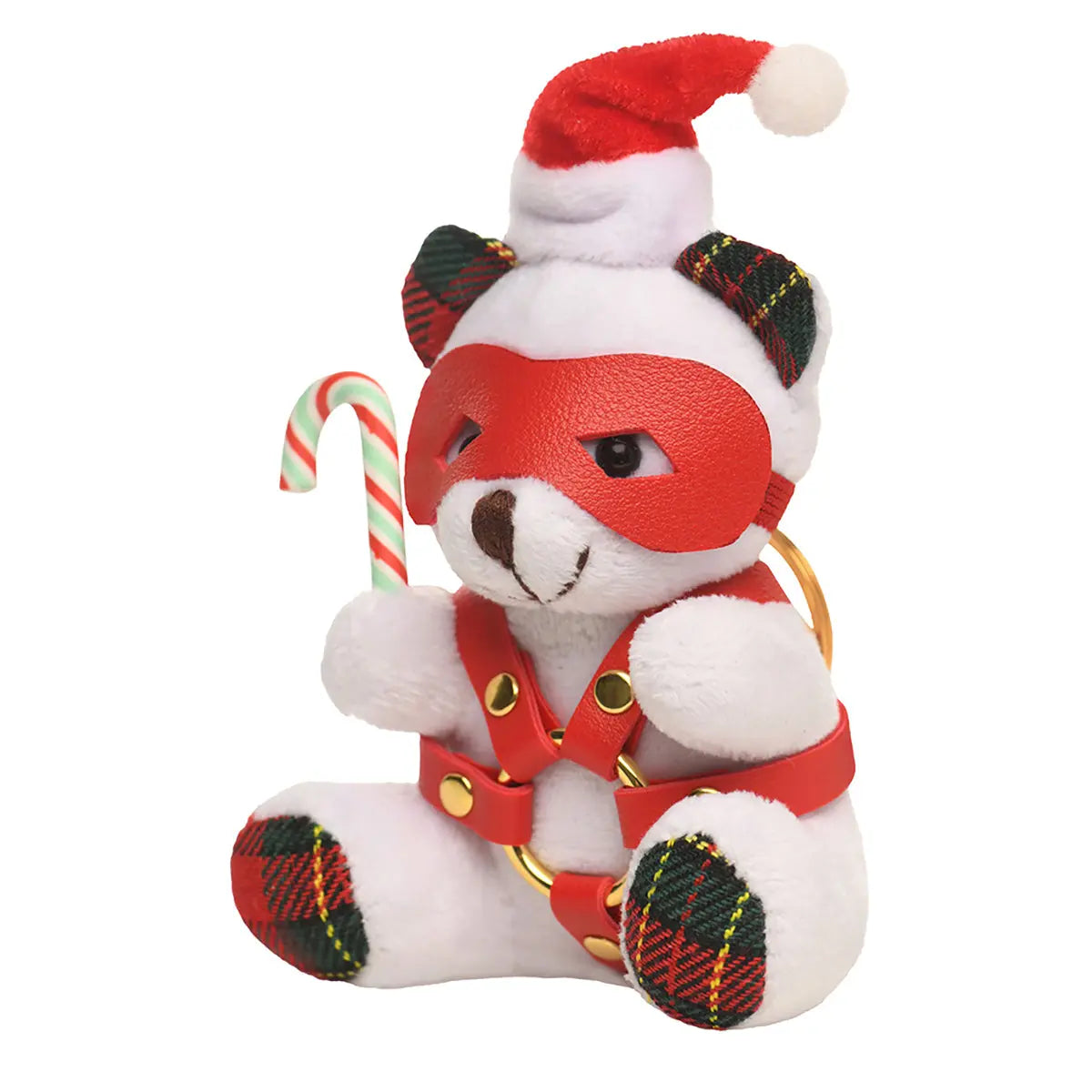 Master Series Holiday Bondage Bear Keychain White XR Brands