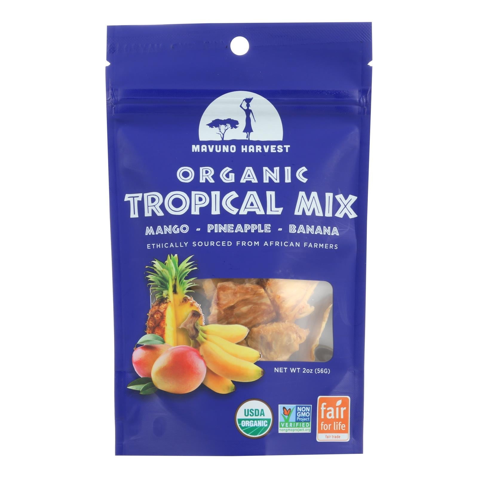 Mavuno Harvest - Organic Dried Fruit - Tropical Mix - Case Of 6 - 2 Oz. Mavuno Harvest