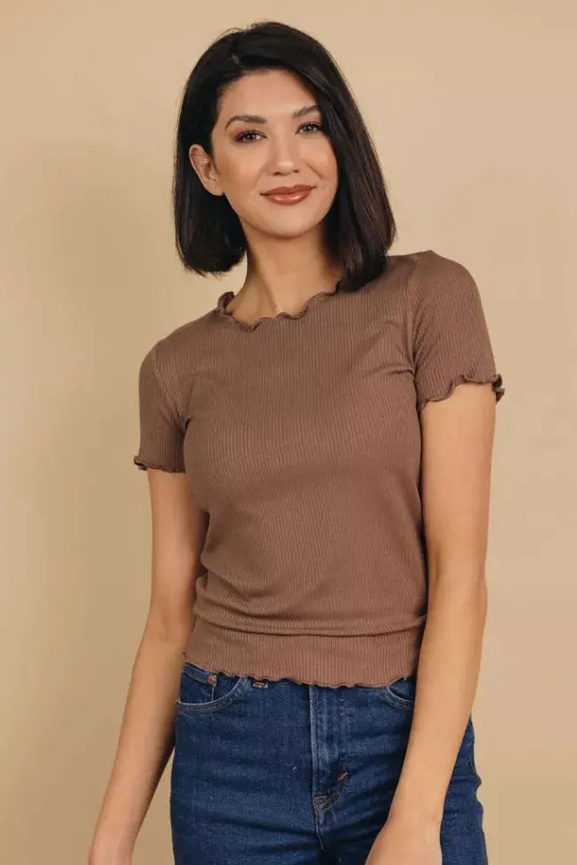 Melville Ribbed Knit Crop Top Stay Warm in Style