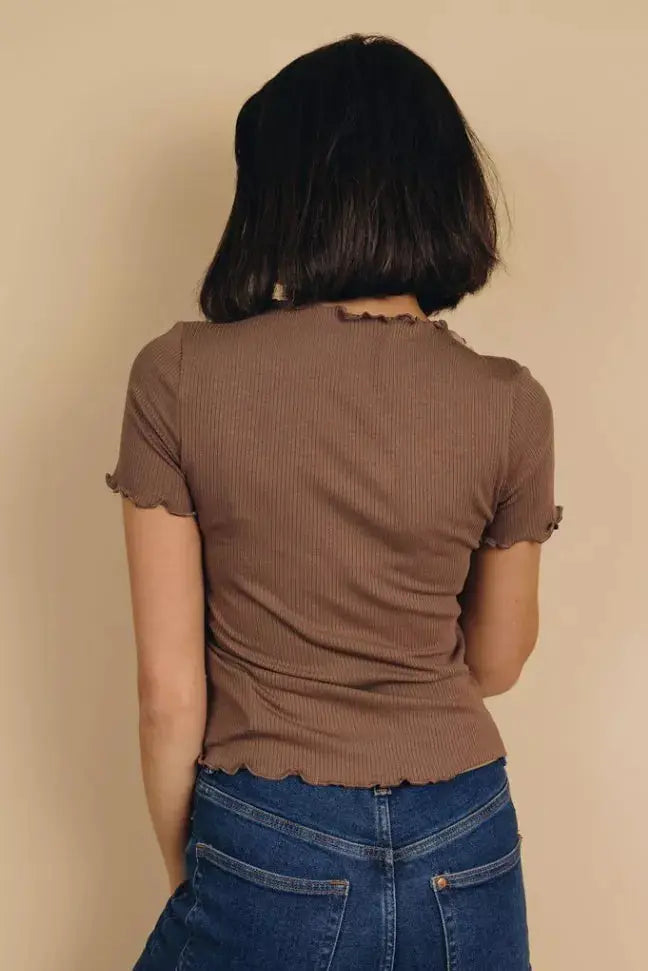 Melville Ribbed Knit Crop Top Stay Warm in Style