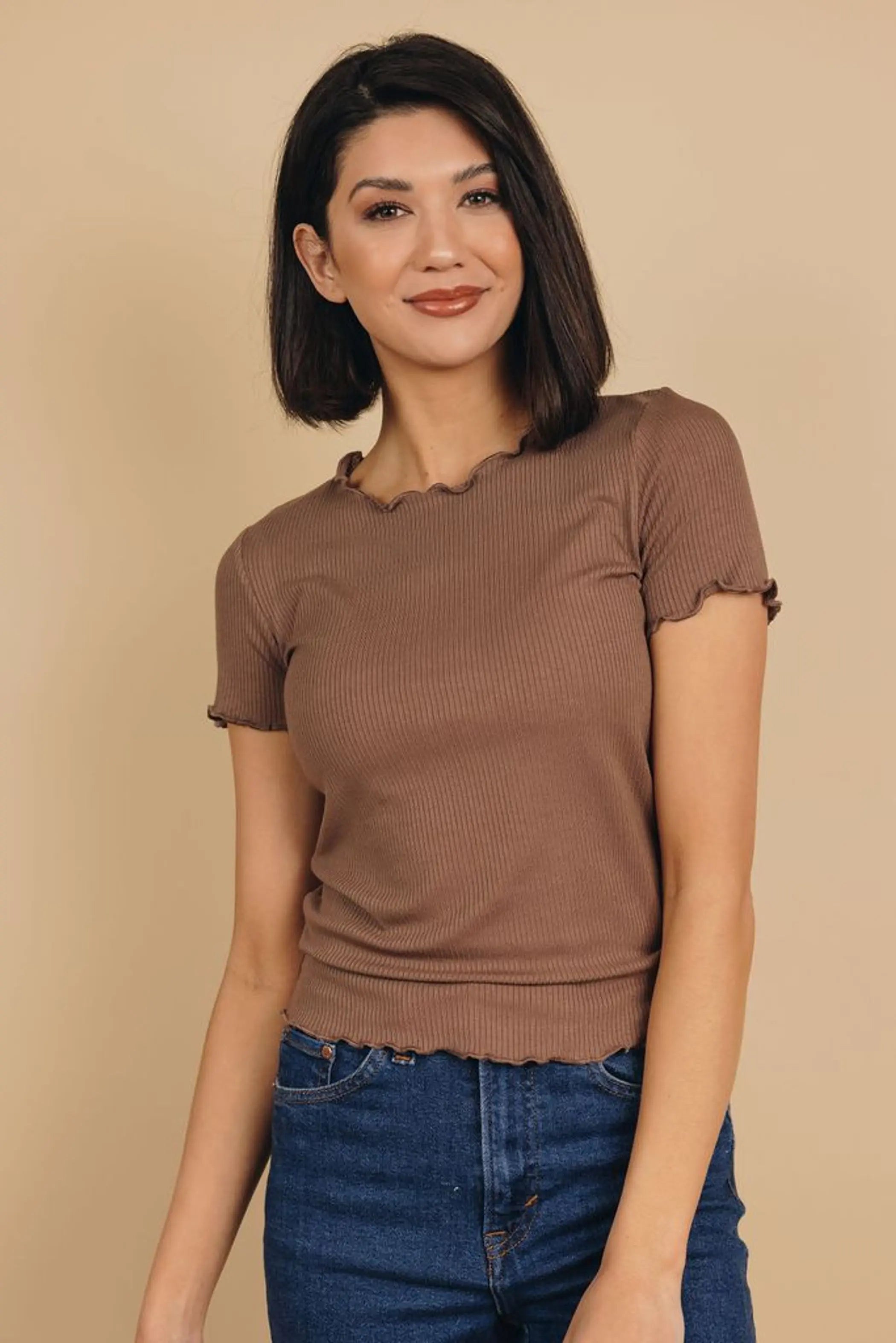 Melville Ribbed Knit Crop Top Stay Warm in Style