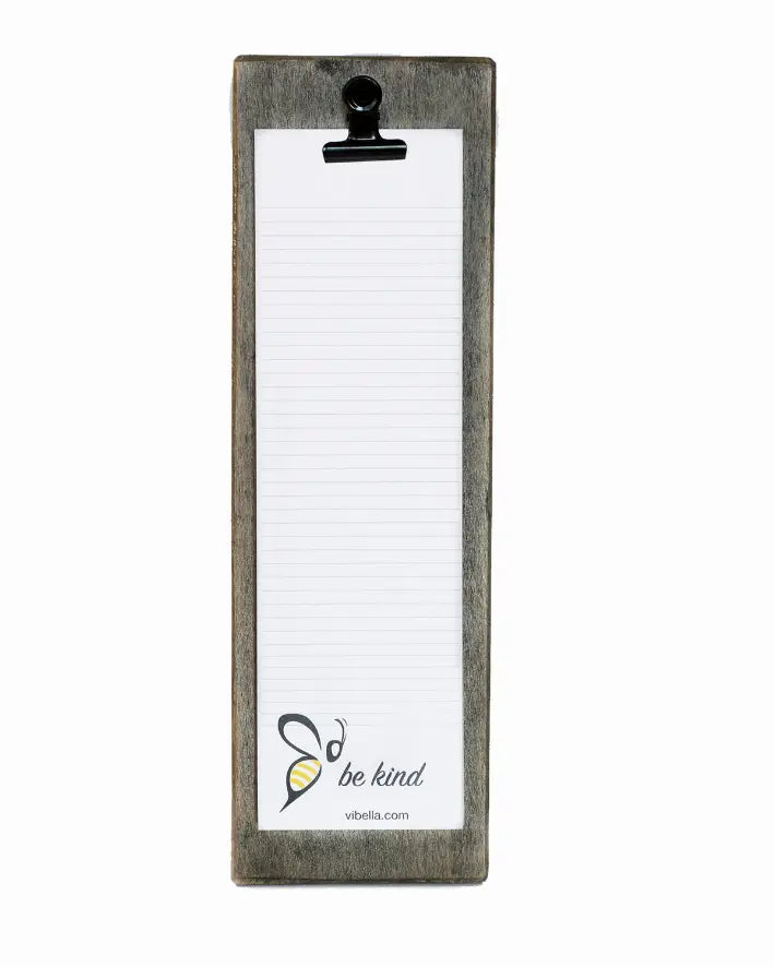 Memo Pallet Wood Clip Board in Gray Walnut Finish Vi Bella
