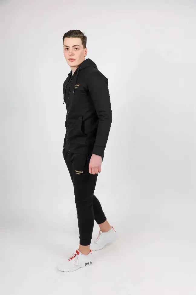 Men Black Sweat Suit Opposite Sense