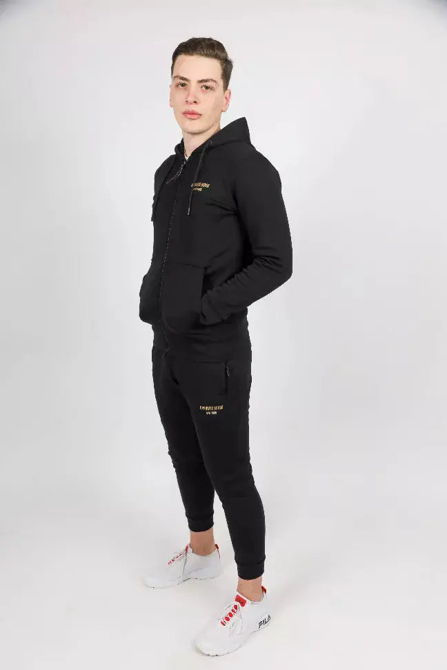 Men Black Sweat Suit Opposite Sense