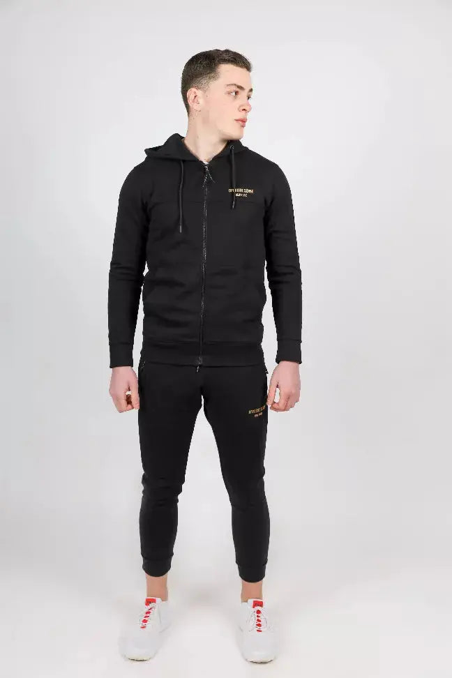 Men Black Sweat Suit Opposite Sense