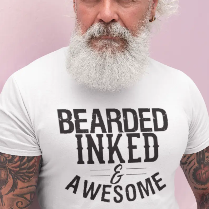 Men's Bearded Inked Awesome T-Shirt Dream Team Designs