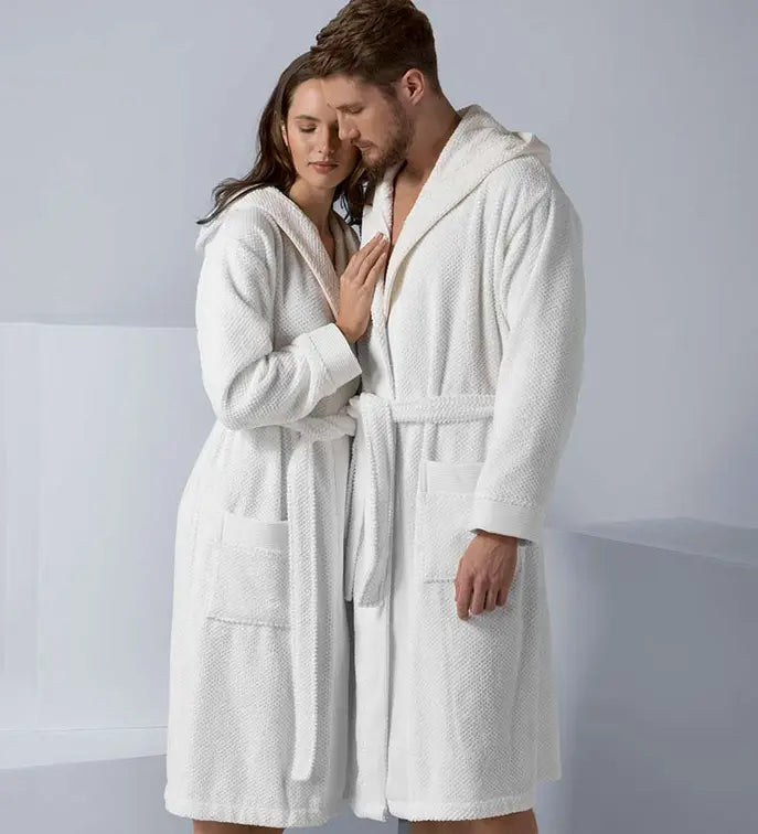 Men's Luxury Turkish Cotton Terry Cloth Robe with Hood Seren