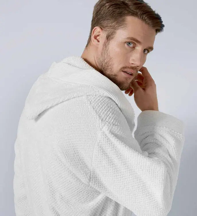 Men's Luxury Turkish Cotton Terry Cloth Robe with Hood Seren