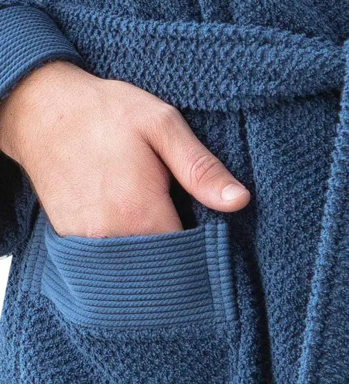 Men's Luxury Turkish Cotton Terry Cloth Robe with Hood Seren