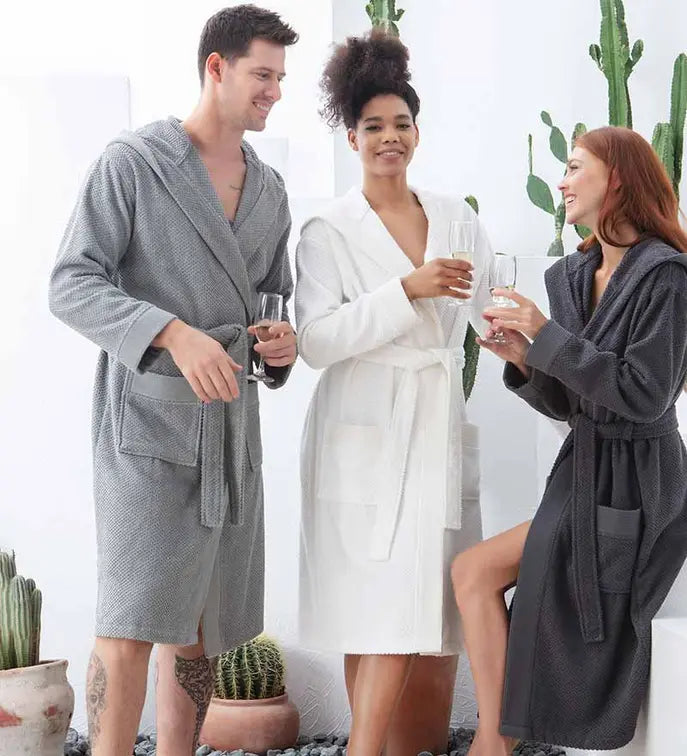 Men's Luxury Turkish Cotton Terry Cloth Robe with Hood Seren