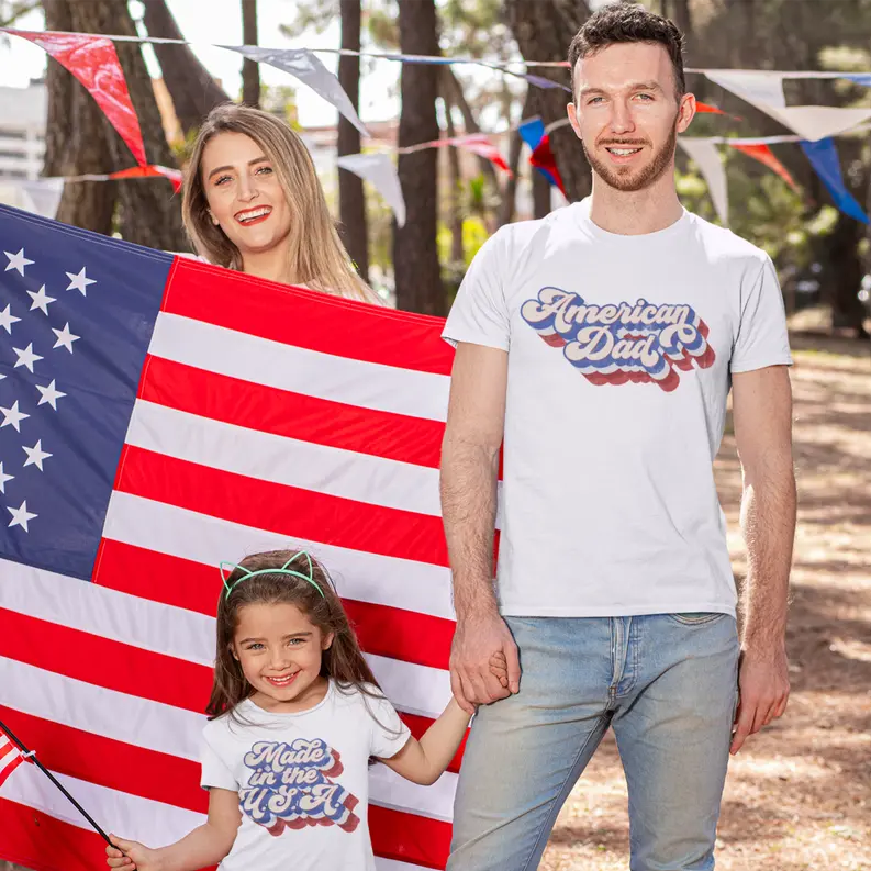 Men's Retro American Dad T-Shirt Dream Team Designs