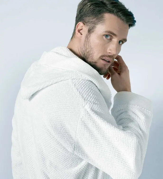 Men's Turkish Cotton Hooded Terry Bathrobe Seren