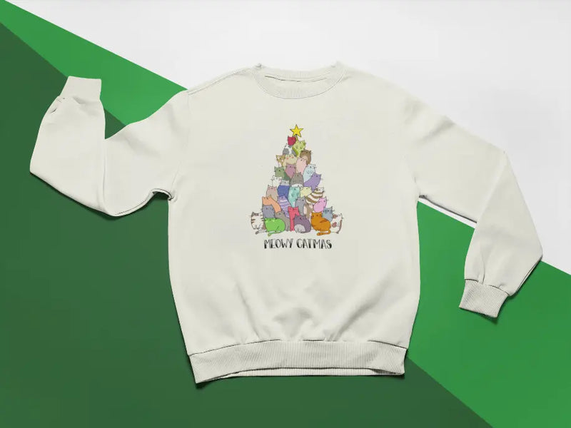Meowy Catmas Sweatshirt Black Cat Bazaar