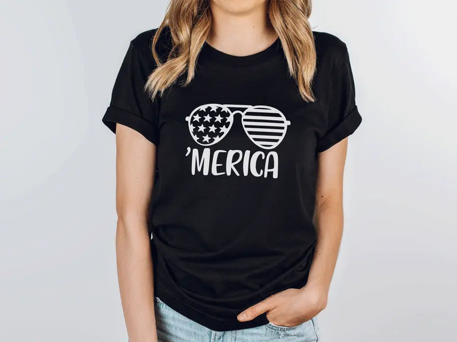 'Merica Sunglasses Fourth of July shirt Stiles Tee