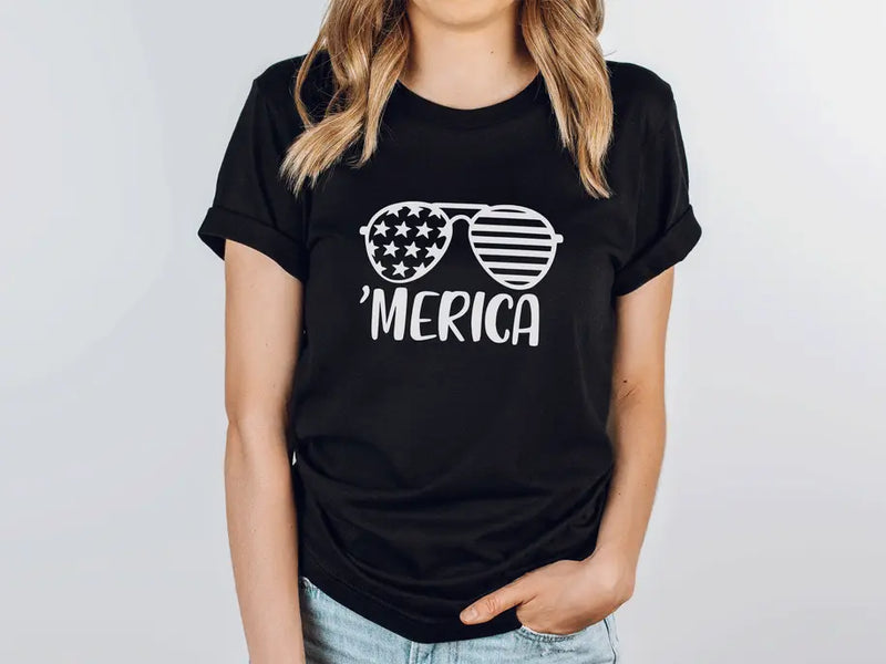 'Merica Sunglasses Fourth of July shirt Stiles Tee