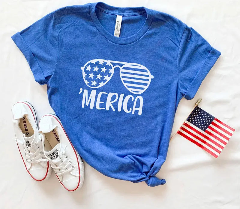 'Merica Sunglasses Fourth of July shirt Stiles Tee