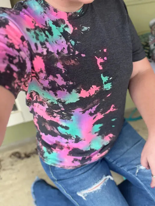 Mermaid Reverse Tie Dye Blank Tee The Blended Owl