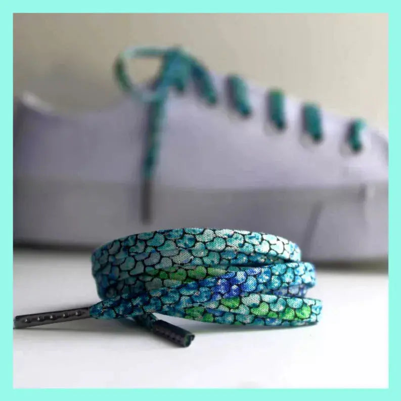 Mermaid Shoelaces with Metal Tips Cutelaces
