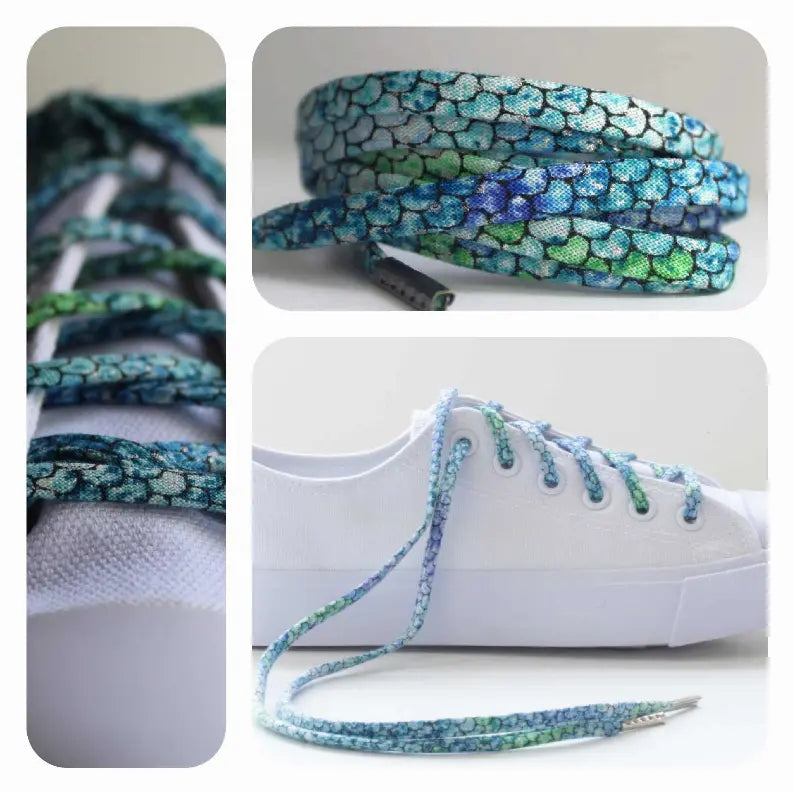Mermaid Shoelaces with Metal Tips Cutelaces