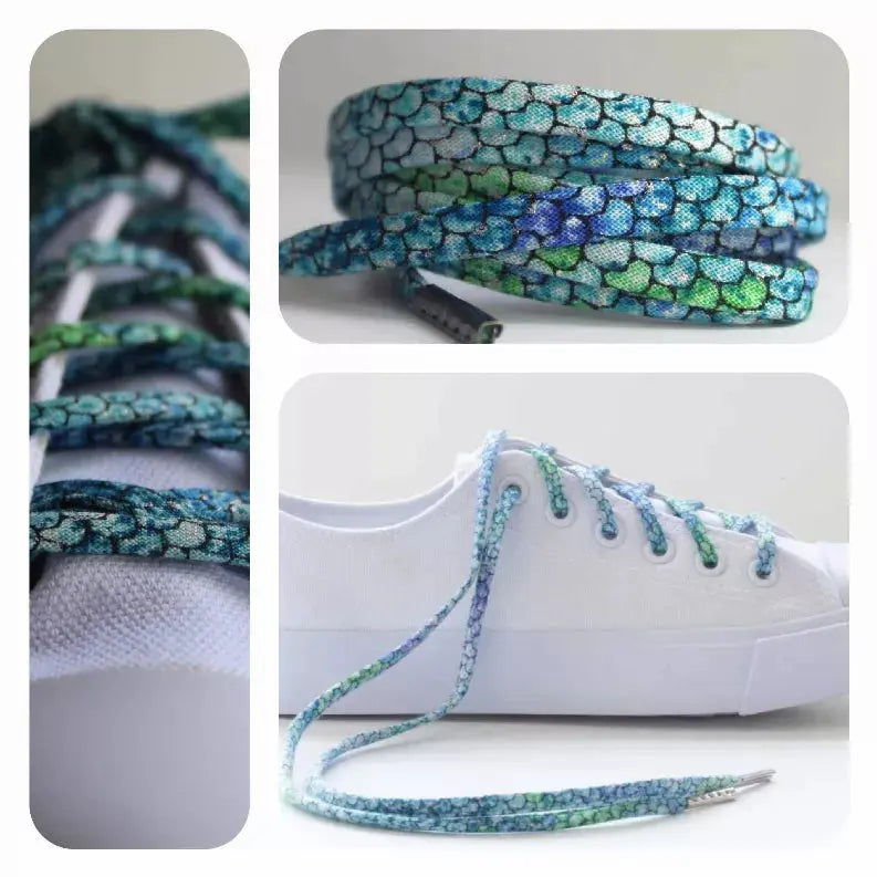 Mermaid Shoelaces with Metal Tips Cutelaces