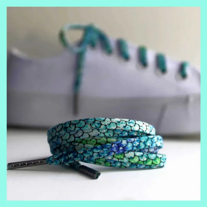 Mermaid Shoelaces with Metal Tips Cutelaces