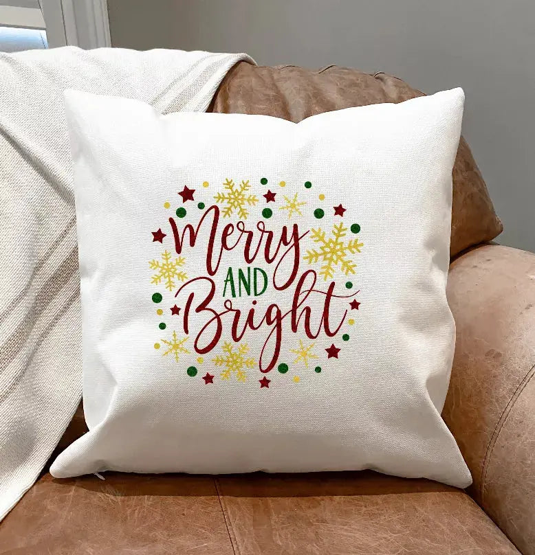 Merry & Bright Pillow Cover The Adorned Willows Marketplace LLC