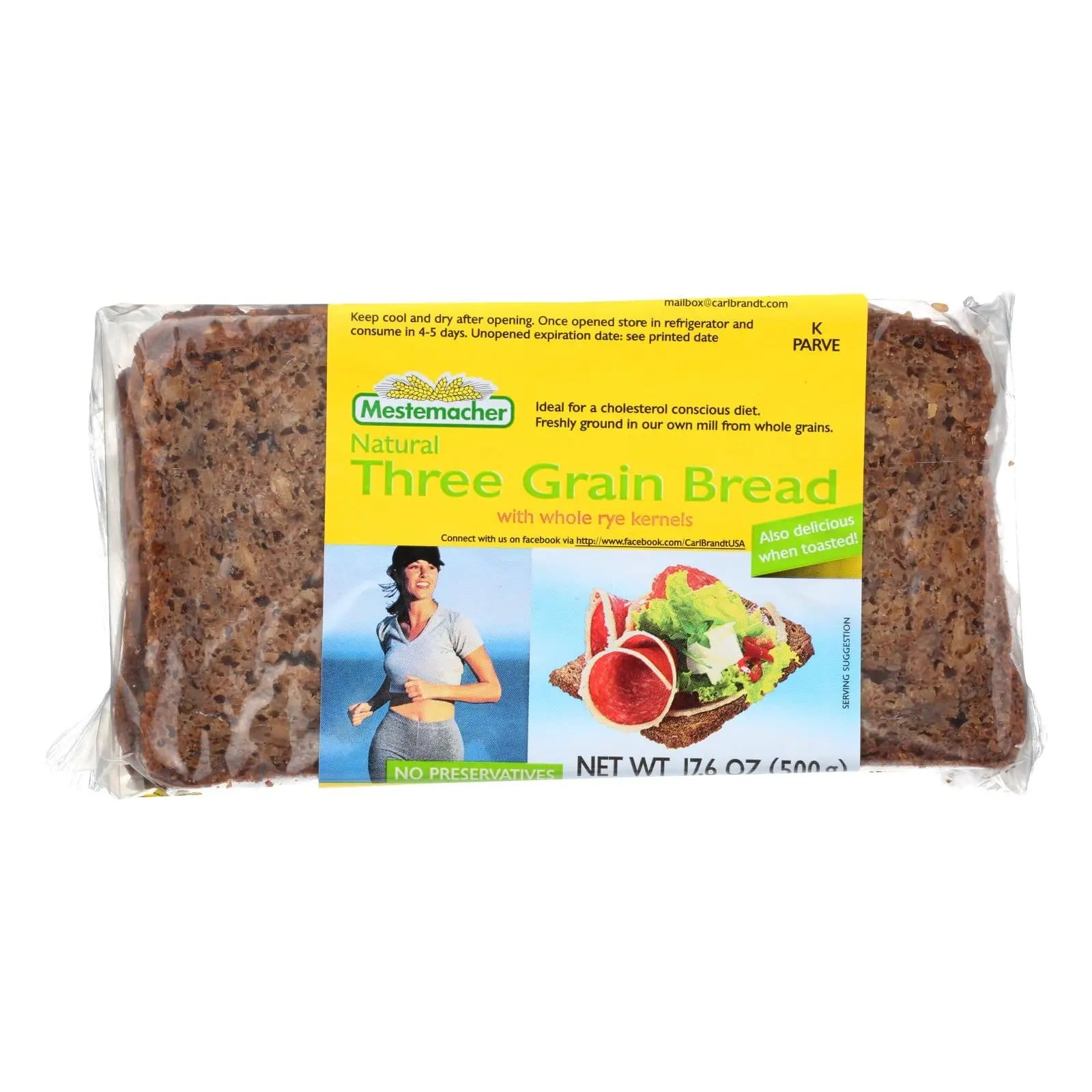 Mestemacher Bread Bread - Three Grain - 17.6 Oz - Case Of 12 Mestemacher Bread