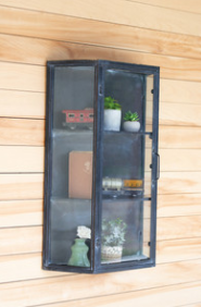 Metal Wall Cabinet With Glass Door 19.5" X 7.5" X 30"T Kalalou