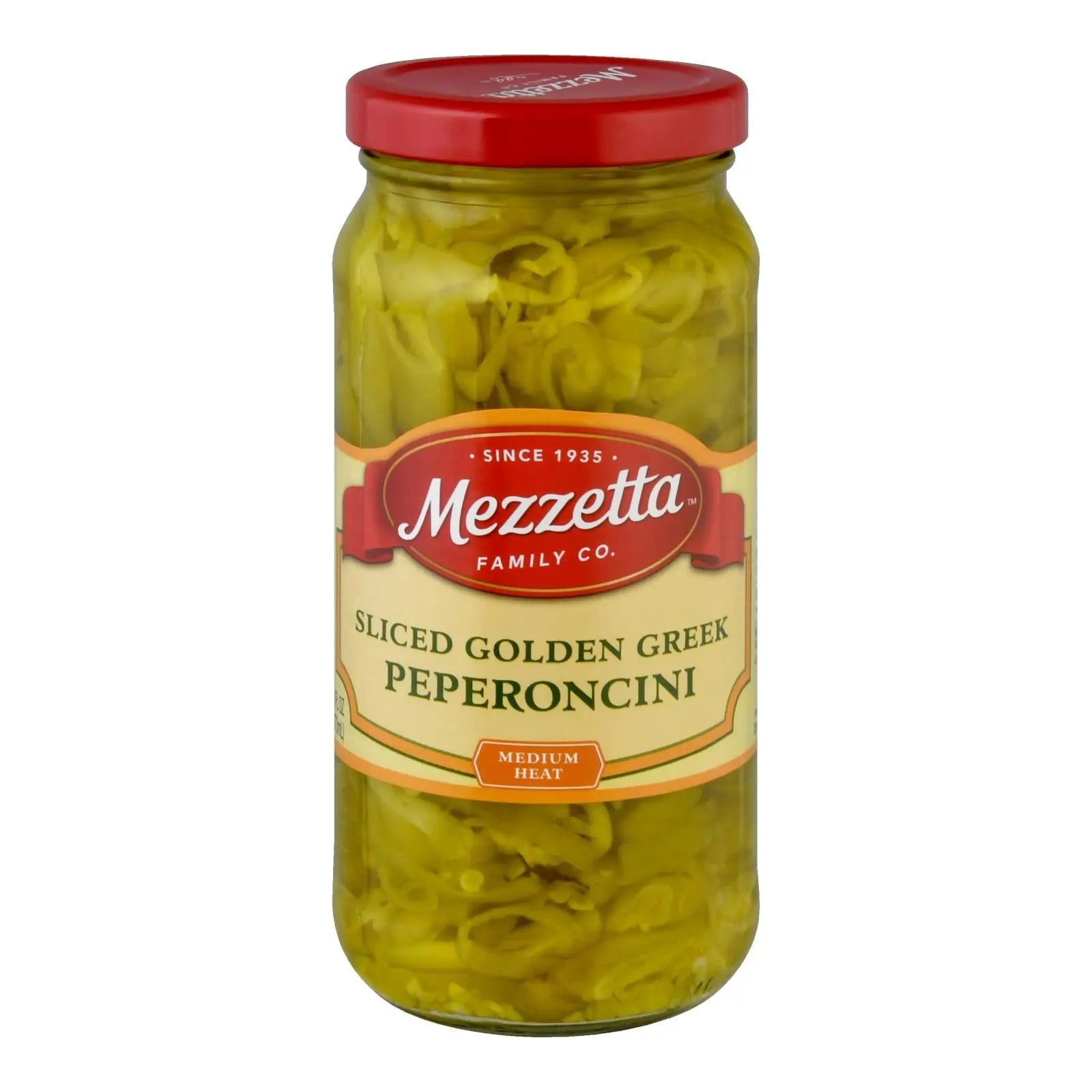 Mezzetta Deli Sliced Golden Greek Pepperoncini - Case Of 6 - 16 Fl Oz. Mezzetta