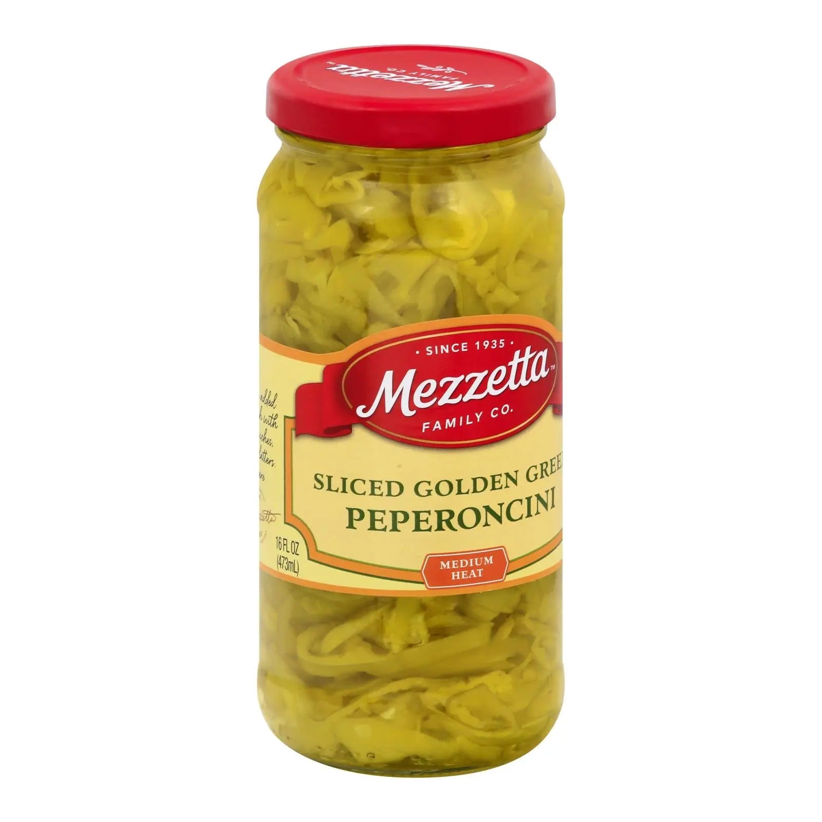 Mezzetta Deli Sliced Golden Greek Pepperoncini - Case Of 6 - 16 Fl Oz. Mezzetta