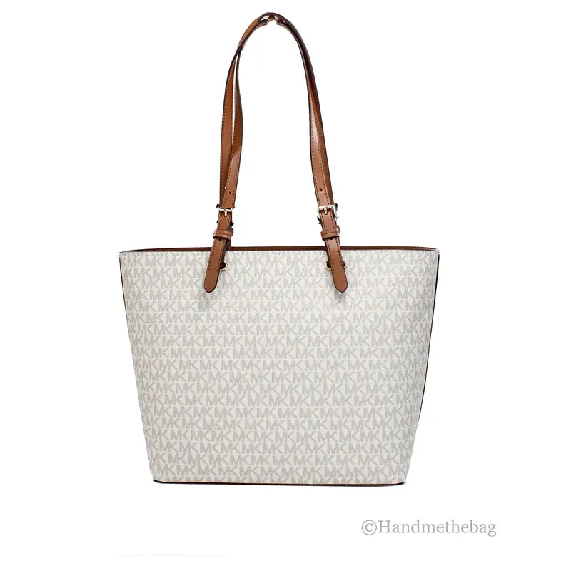 Michael Kors Jet Set Vanilla PVC Double Pocket Tote JV Deals