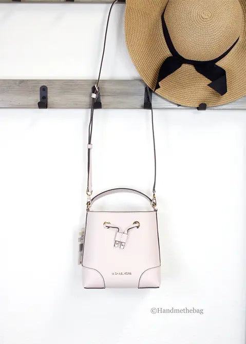 Michael Kors Mercer Small Pink Leather Bucket Crossbody Bag JV Deals
