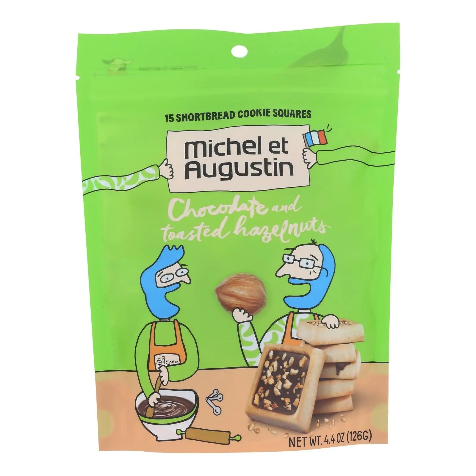 Michel Et Augustin - Cookie Chocolate Hazelnut 15 Sq - Case Of 6 - 4.4 Oz Michel Et Augustin