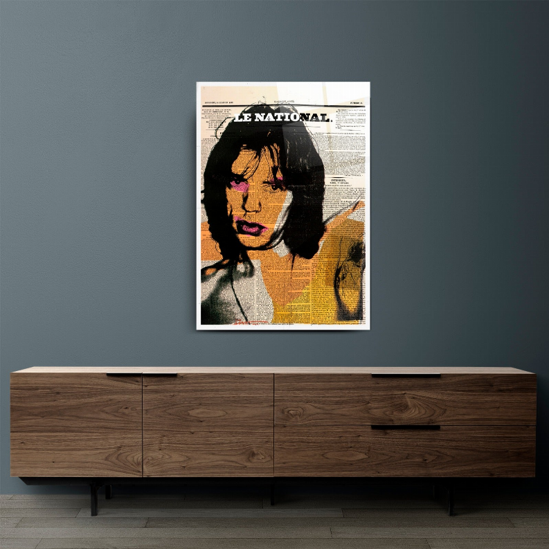 Mick Jagger Newspaper Glass Wall Art Monique Store
