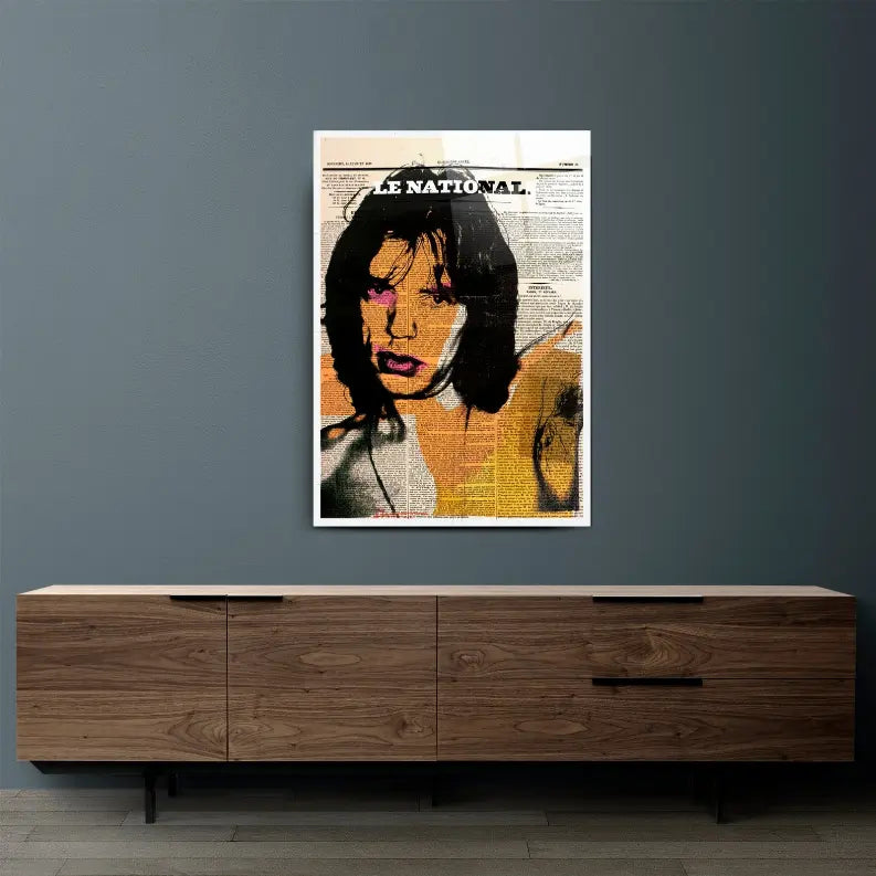 Mick Jagger Newspaper Glass Wall Art Monique Store
