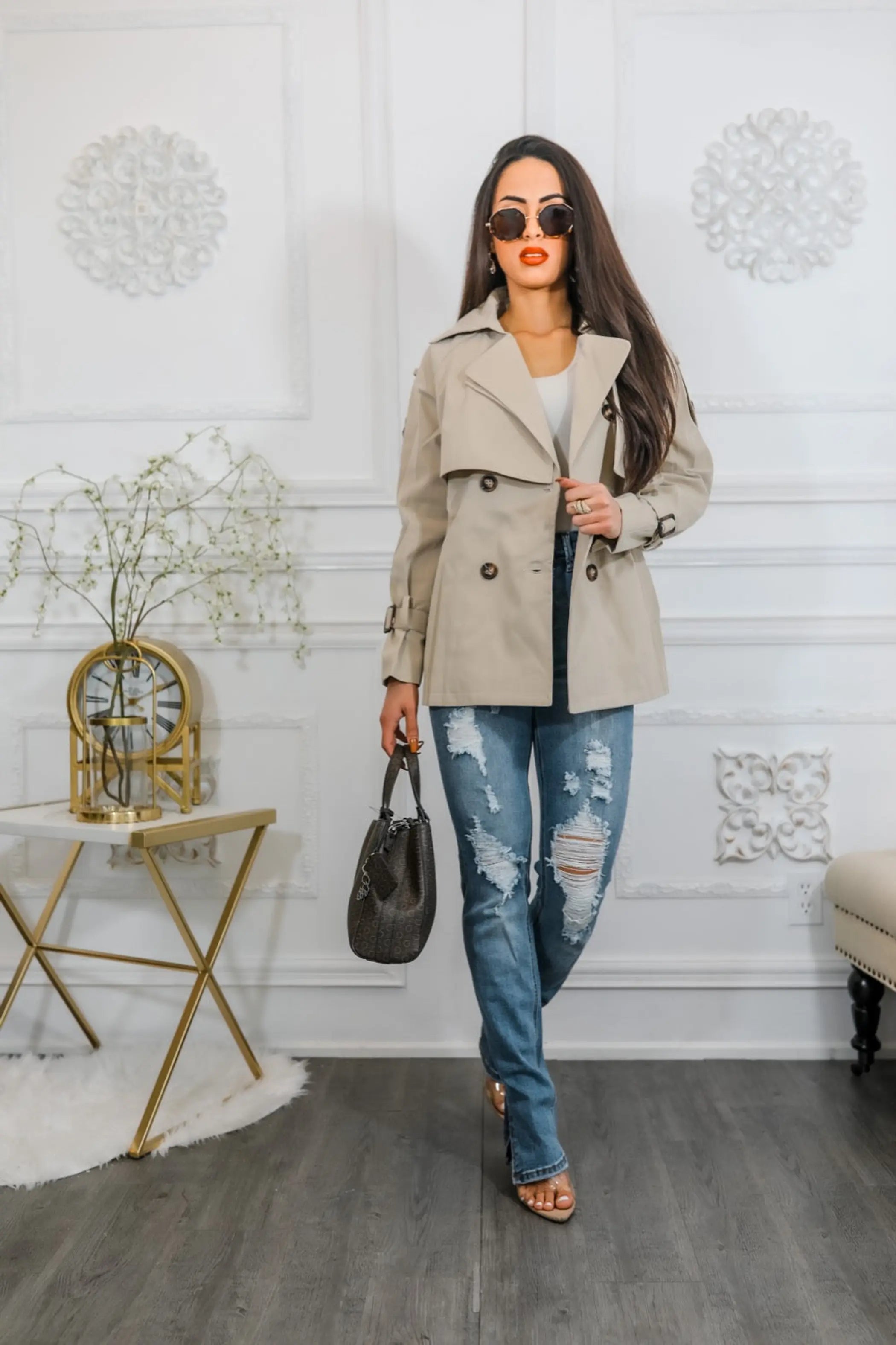 Mid Length Trench Coat Jacket SurelyMine