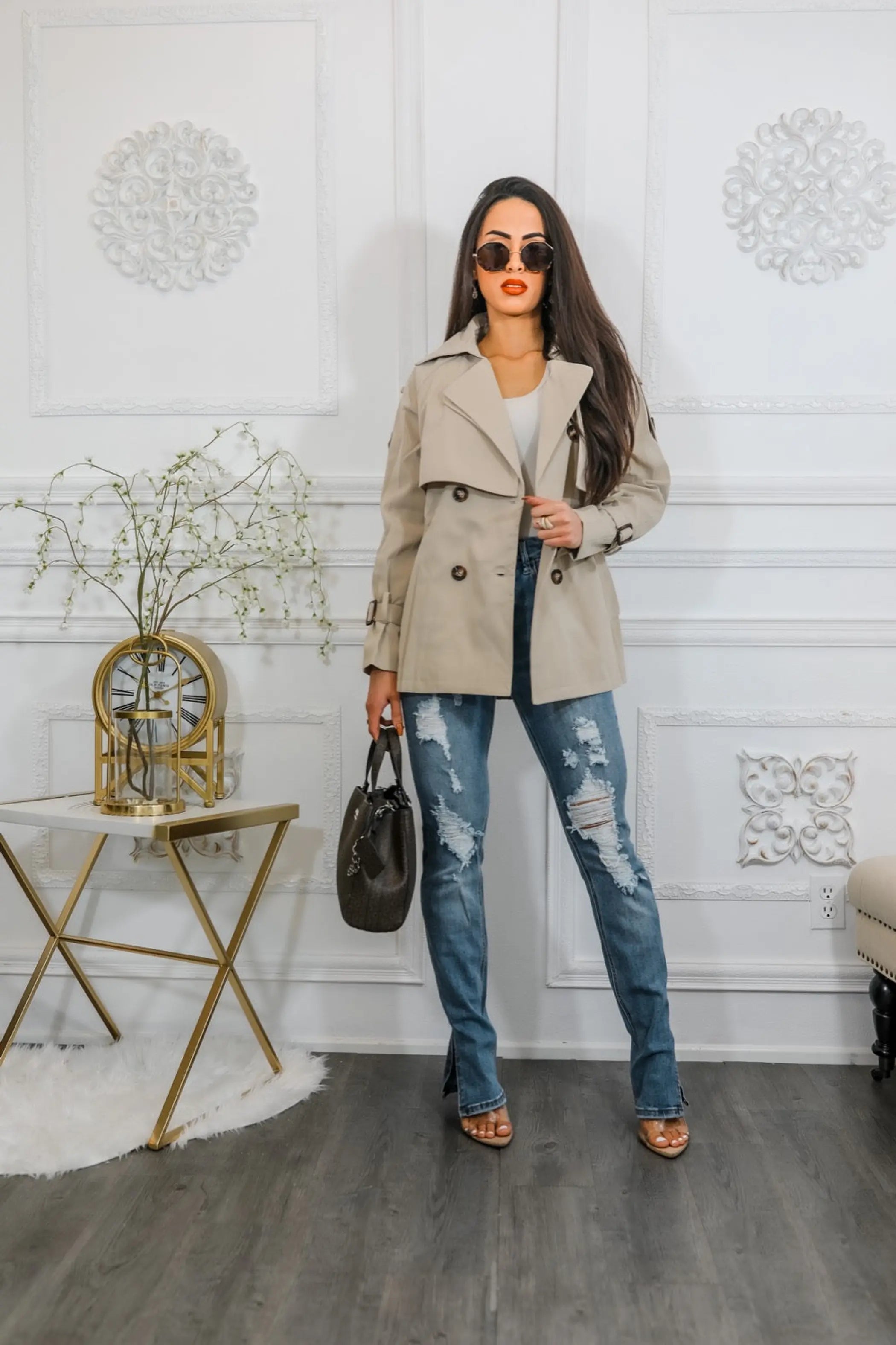 Mid Length Trench Coat Jacket SurelyMine