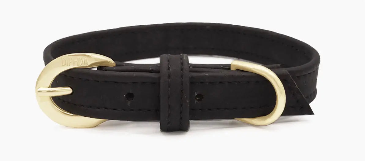 Midnight Black Cork Leather Collar DIPHDA