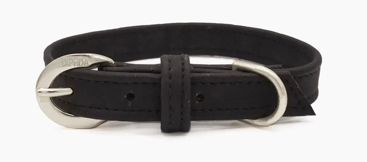 Midnight Black Cork Leather Collar DIPHDA