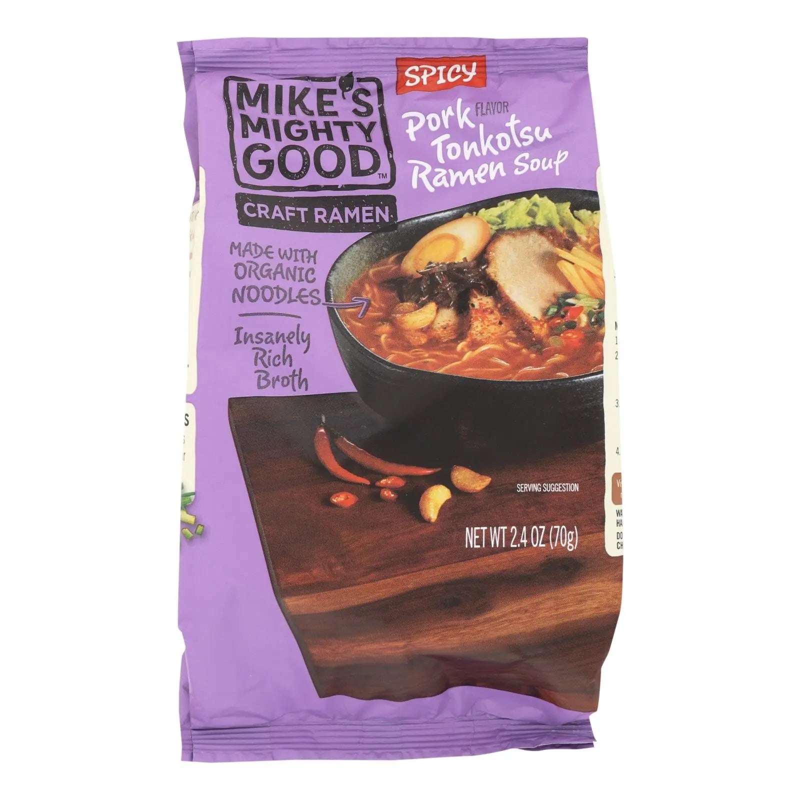 Mike's Mighty Good Tonkotsu Ramen Soup - Case Of 7 - 2.4 Oz Mike's Mighty Good