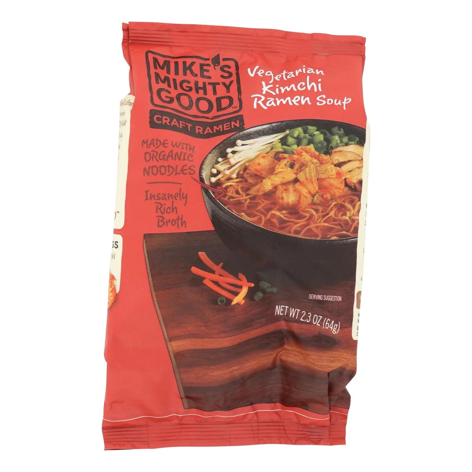 Mike's Mighty Good Vegetarian Kimchi Ramen Soup - Case Of 7 - 2.3 Oz Mike's Mighty Good