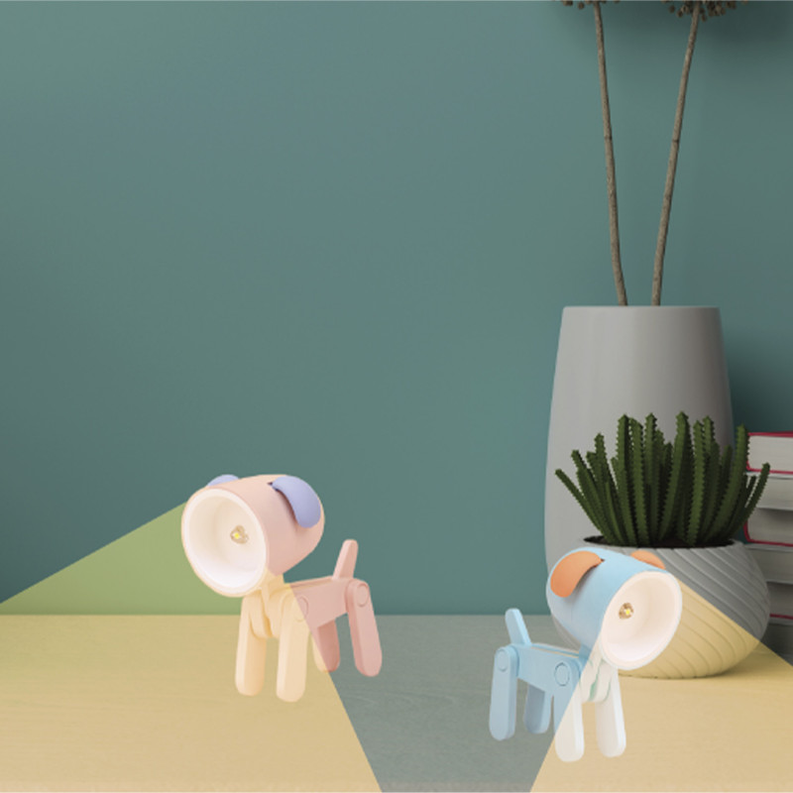 Mini Dog Shape LED Desk Lamp & Device Holder - Pink CIAO Tech