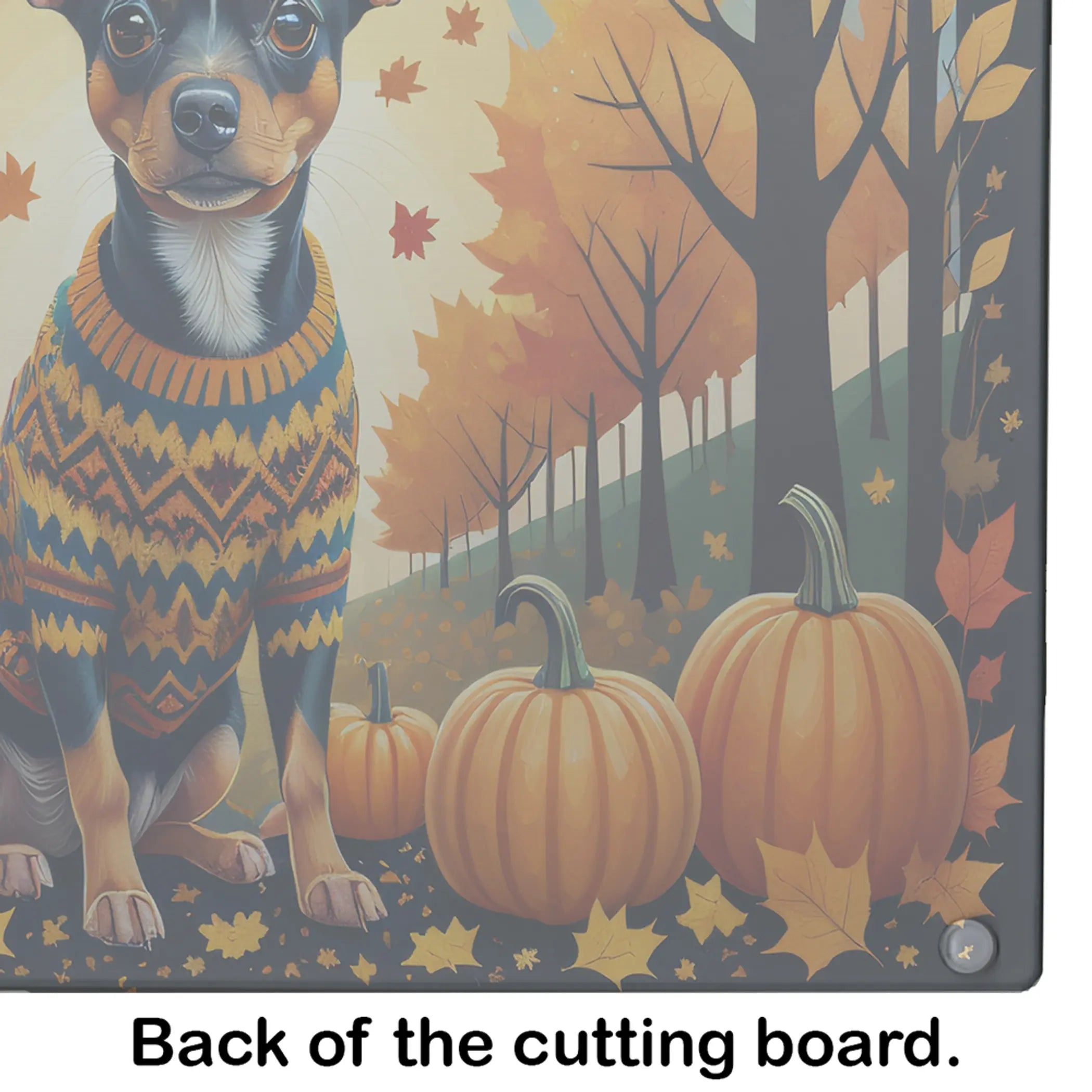Miniature Pinscher Fall Glass Cutting Board Caroline's Treasures