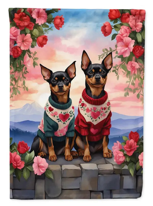 Miniature Pinscher Two Hearts Garden Flag Caroline's Treasures