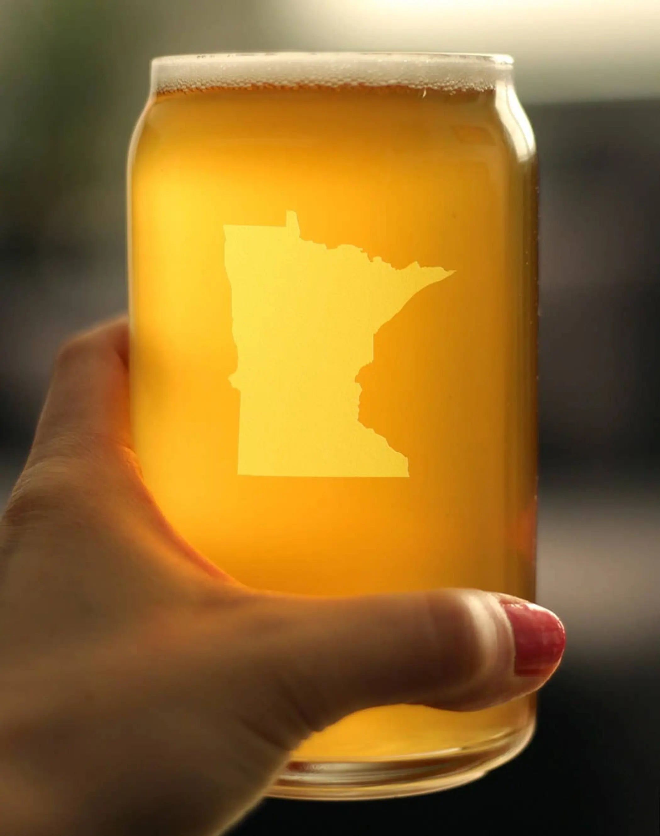 Minnesota Outline Beer Can Pint Glass - Minnesotans Gifts Bevvee